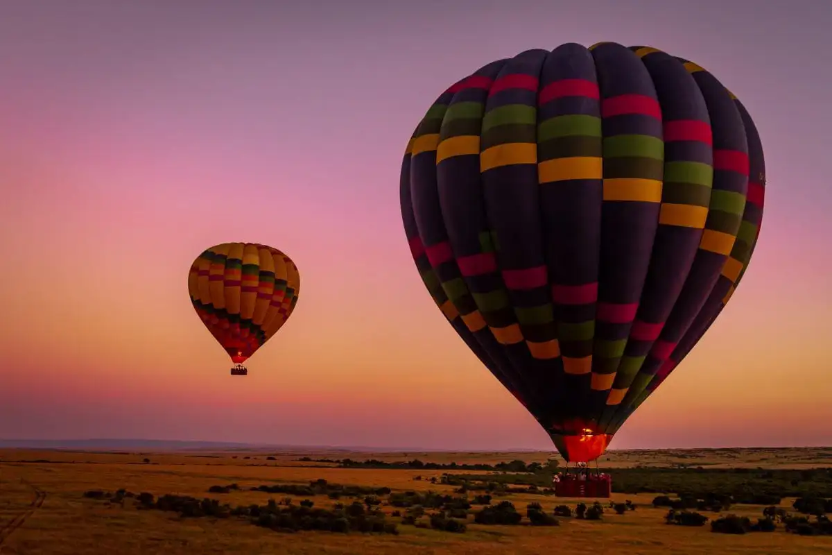 A breathtaking maasai mara hot air balloon safari at sunrise. Discover the allure of this african paradise. #whygomaasaimara
