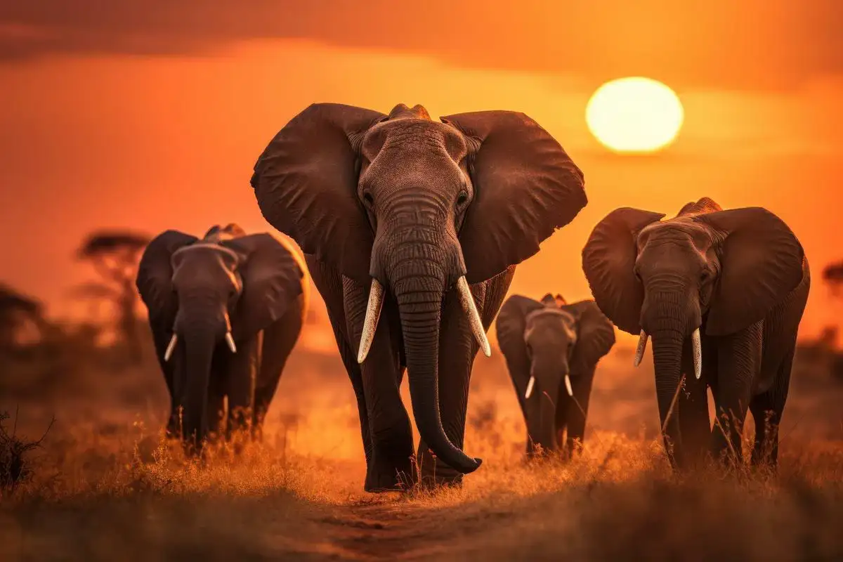 Elephants at amboseli national park during sunrise - discover the best time to visit with our guide on when to go amboseli.